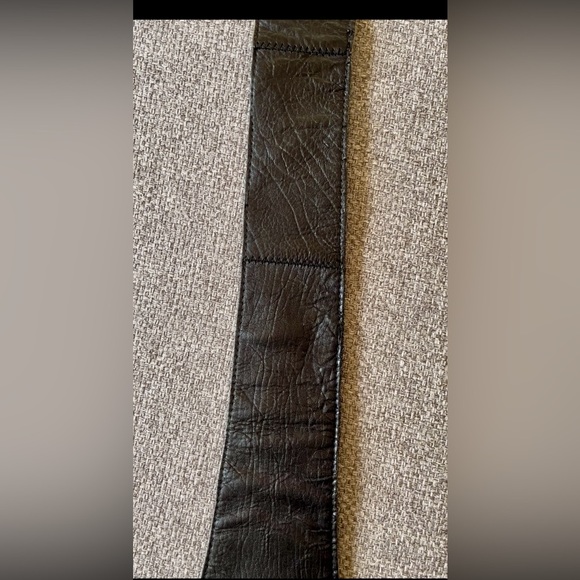 Vintage Suede Black Belt with Silver Buckle - handmade - Picture 11 of 12